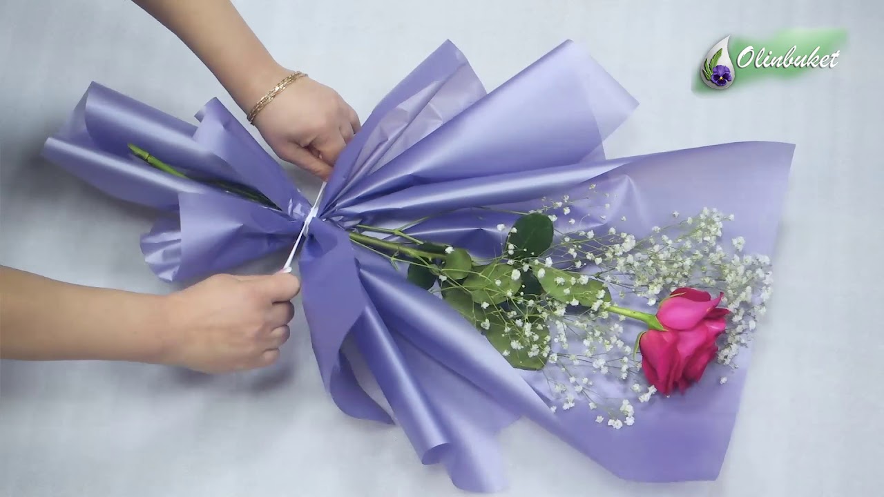 Как Красиво Упаковать одну Розу Оригинально упаковать 1 розу в пленку Современная Флористика