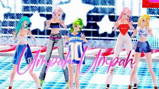 ≡Mmd≡ Luka.gumi.miku.haku.rin - Umpah Umpah / Red Velvet [4Kuhd60Fps]