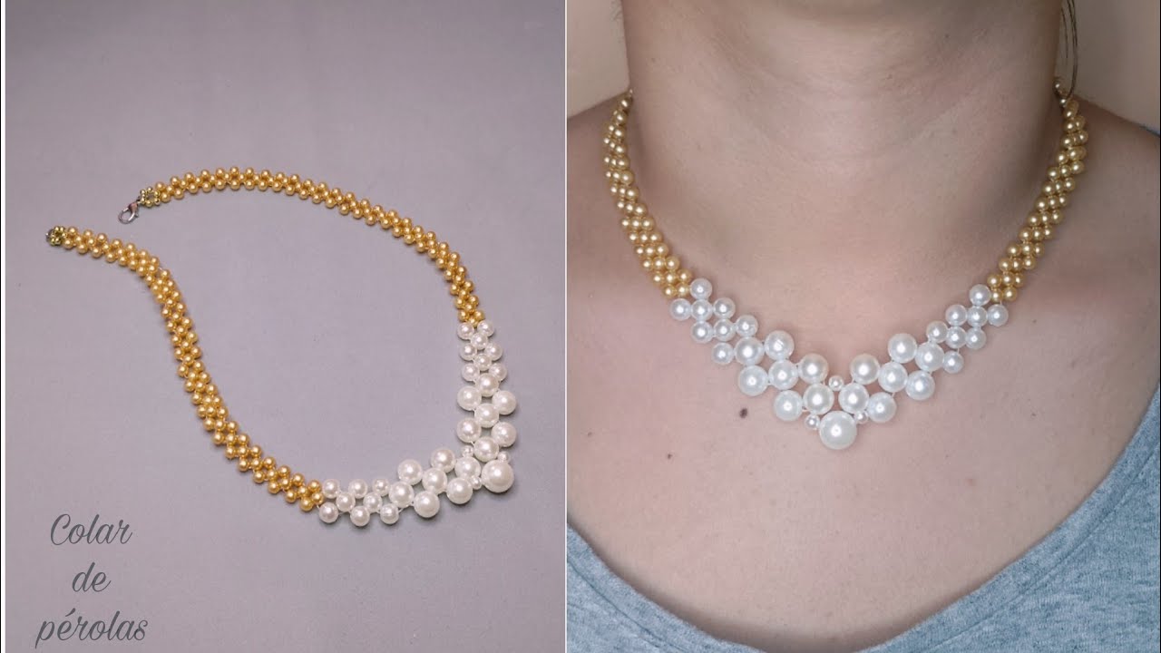 Colar de pérolas super fácil de fazer😲😲