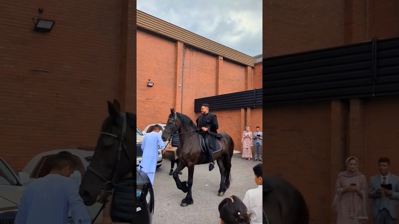 The groom's wedding entrance is a bit different than usual, 