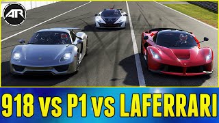 Forza 6 Online : Top Gear Challenge - PORSCHE 918 vs MCLAREN P1 vs LAFERRARI!!!