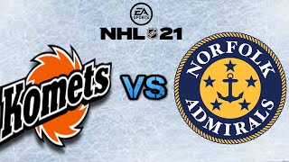 NHL 21 Fort Wayne Komets Vs Norfolk Admirals Full Game