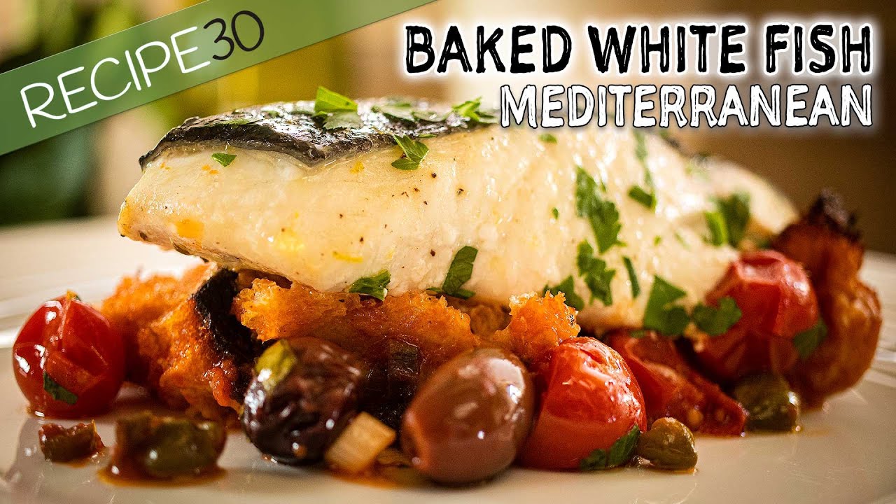 Mediterranean Baked White Fish in Tomato Sauce