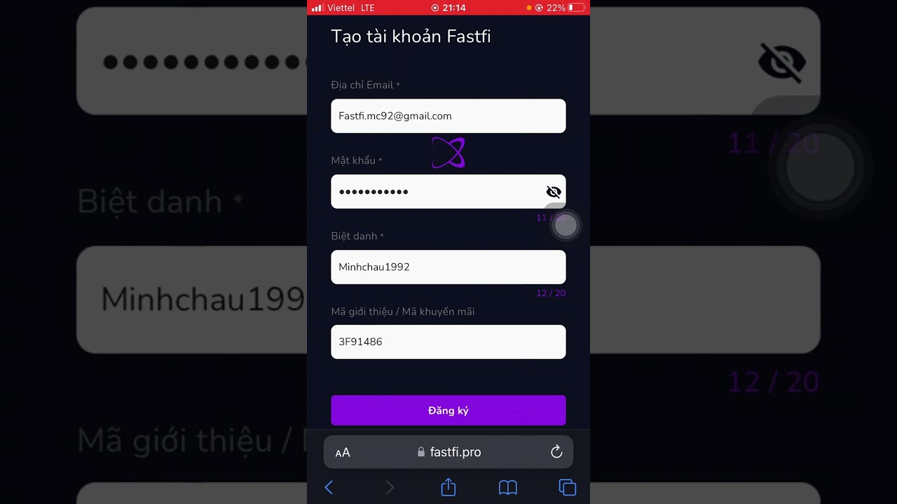 Hướng Dẫn Tạo Tài Khoản Fastfi.pro | CronBase | KingOfBO | Linden.trade