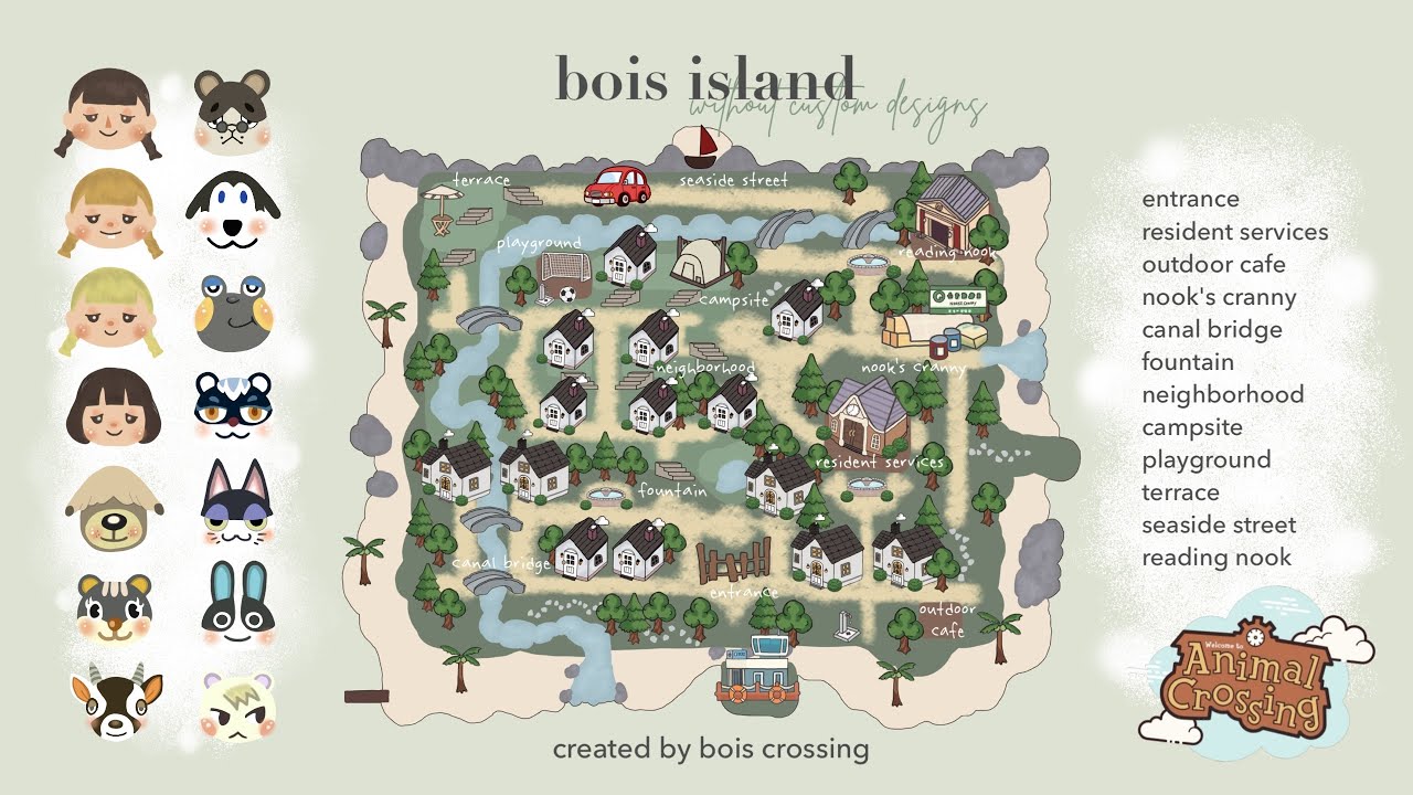 あつ森 マイデザインなしの自然の街 散歩＆夢番地公開 | My Island Tour | Dream Address Release | Animal Crossing New Horizons