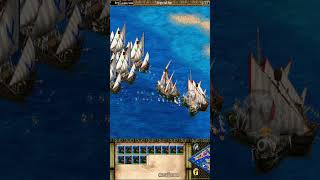 Destroying Fleets with Unity  Galleons | Coordinated Attack in AOE2 #games #aoe2 #seabattle