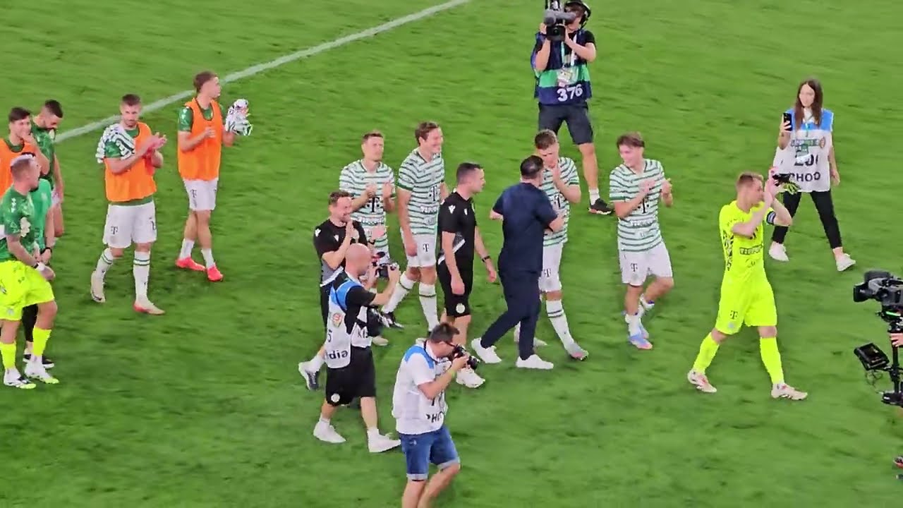 Így ünnepelt a Fradi-tábor a továbbjutásnak / FTC - Ludogorec (3-0) / BL-Selejtező / 2025.08.12.
