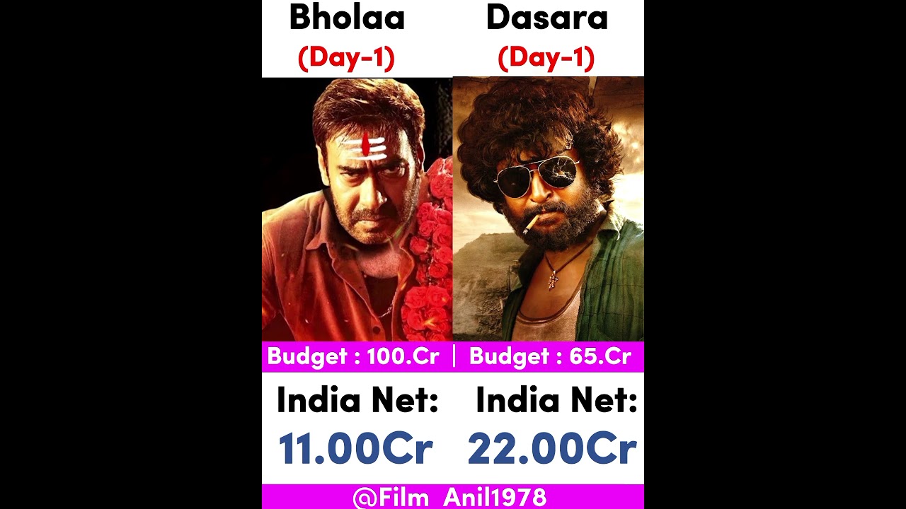 Bholaa VS Dasara Box office collection Day 1 
