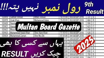 9th class result class 9th result 2025 announced  9th class result check by gazette