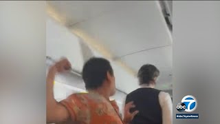 Video shows unruly passenger punch attendant during LAX-bound flight | ABC7