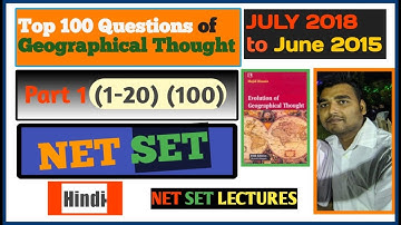Geographical Thought top 100 Questions | Part 1 | Hindi