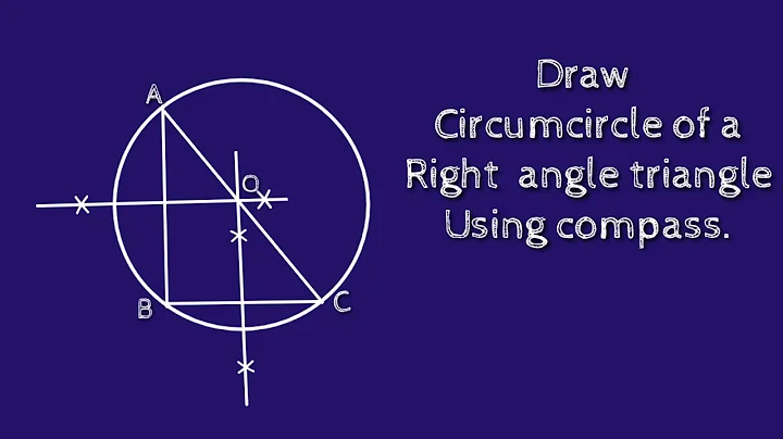 How to construct circumcircle of a right angle triangle using compass.shsirclasses.