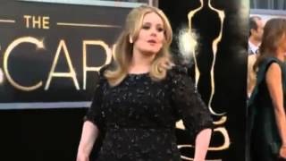 Adeles In Black On The Oscars Red Carpet - The Oscars 2013