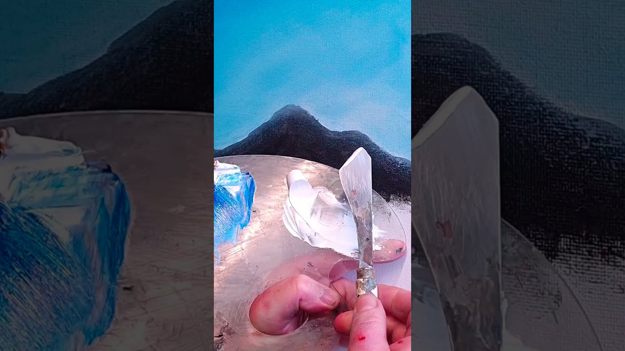 THIS PAINTING HACK CHANGED MY LIFE PALETTE KNIFE MOUNTAINS Shortsart Howtopaint Shorts