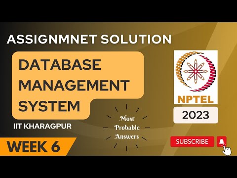 Database Management System Week 6 Assignment 6 Solution | NPTEL | Swayam | Jul - Dec 2023