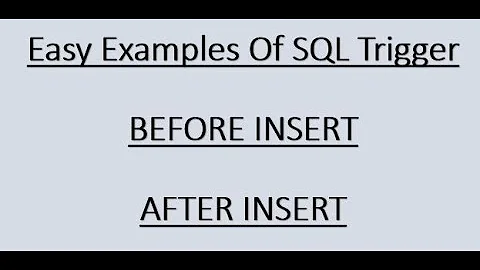 SQL Trigger | BEFORE INSERT | AFTER INSERT