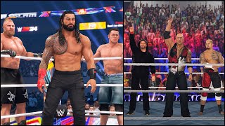 WWE 2K24 Roman Reigns Brock Lesnar & John Cena Vs The Final Boss Rock's Bloodline