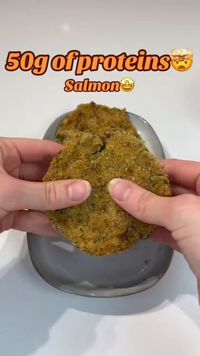 Salmon patties great for breakfast, meal, snack🤩 details in the comments!🧡 #salmon #fish #seafood
