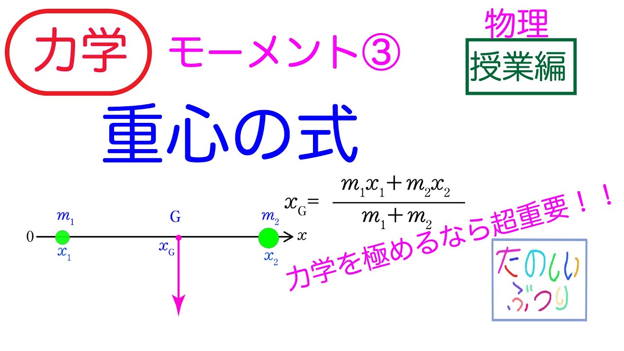【重心の式】高校物理　力学　モーメント③ 重心の式　授業