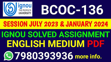 BCOC 136 Solved Assignment 2023-24 English, BCOC 136 Solved Assignment 23-24, BCOC-136 Assignment