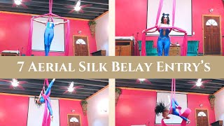 Aerial Silk 7 Belay Entry's - Front X, Foot Scoop, Twirlesque, Flamenco, and more