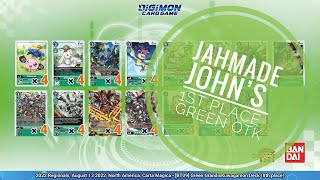 Digimon Card Game: Jahmade John’s BT10  Store Championship 1st place Winning Green OTK Deck Profile