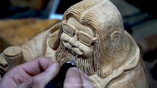 Buddha Thor Wood Carving Timelapse - Avengers Endgame by Woodworking VN 8,368 views 4 years ago 4 minutes, 39 seconds