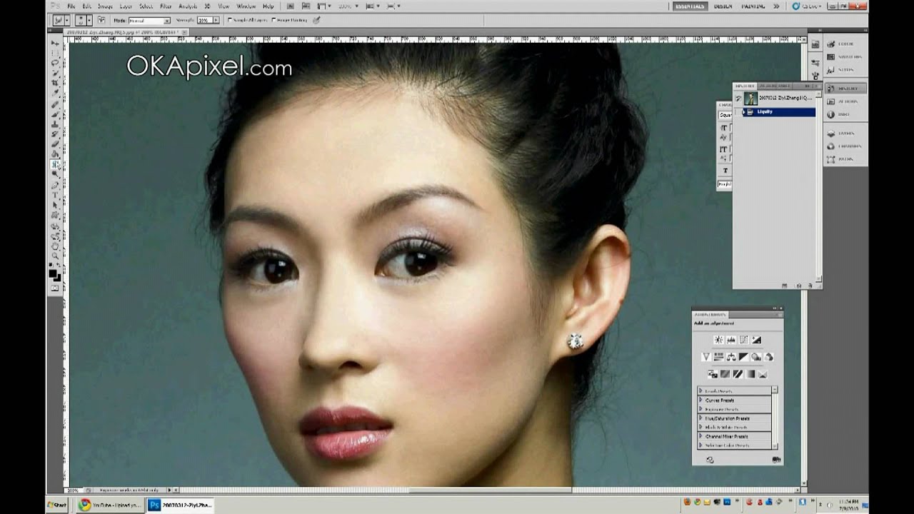 Ziyi Zhang complete ALIEN face change photoshop CS5  makeover - YouTube