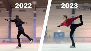 three year figure skating progress - adult beginner