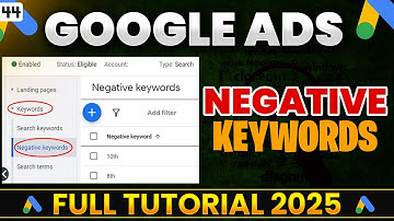 Negative Keywords Google Ads 2025 | Negative Keyword List Google Ads | #negativekeywords