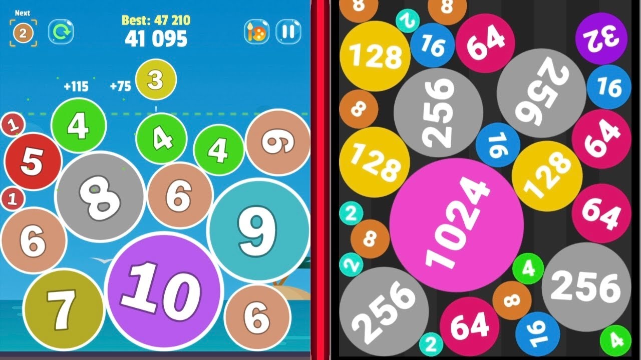 Merge Balls 2048 VS Drop Merge Balls 2048 Puzzle Gameplay