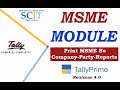 UDHYAM Number in Tallyprime - Party and All Reports | MSME Module in TallyPrime | TDL