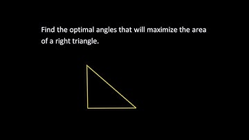 Find the optimal angles that will maximize the area of a right triangle