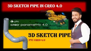 3D Sketch in Creo Parametric | 3d curve in Creo Parametric | in Hindi | 3d sketch pipe in creo |