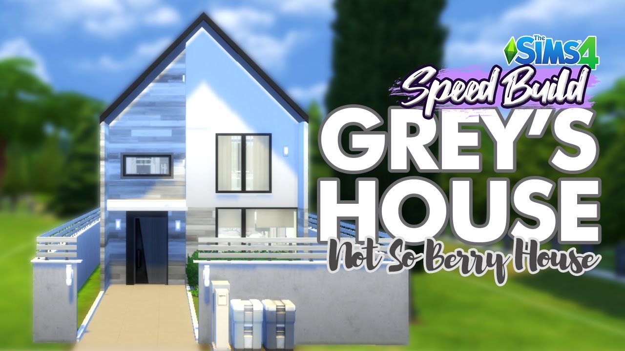 Gray Scandinavian House: Speed Build: Not So Berry Challenge House: The Sims  4: No CC - YouTube