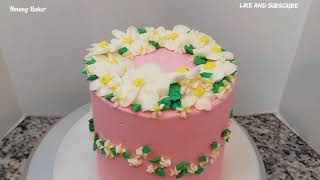 EASY SPRING DAISY FLOWER WREATH CAKE! Cake Decorating