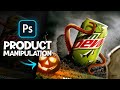 Product manipulation advertising design for halloween  photoshop tutorial