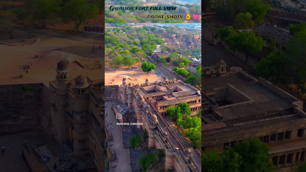 drone shot Gwalior fort beautiful