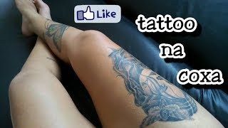 Na grande tatuagem coxa