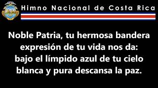 Himno Nacional De Costa Rica Letra