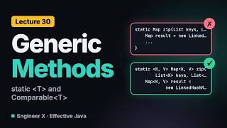 Java Generic Methods: static ‹T›, Generic Singletons and Comparable‹T› Bounds | Effective Java L30