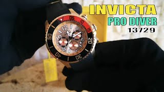 Reloj Invicta Pro Diver Modelo 13729 Color Oro Rosa Manilla En Silicona Para Hombre.
