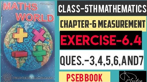 #class5thmathematics       Class-5th/Maths/chapter-6/Exercise-6.4/Ques.-3,4,5,6and7/ PSEBBOOK.