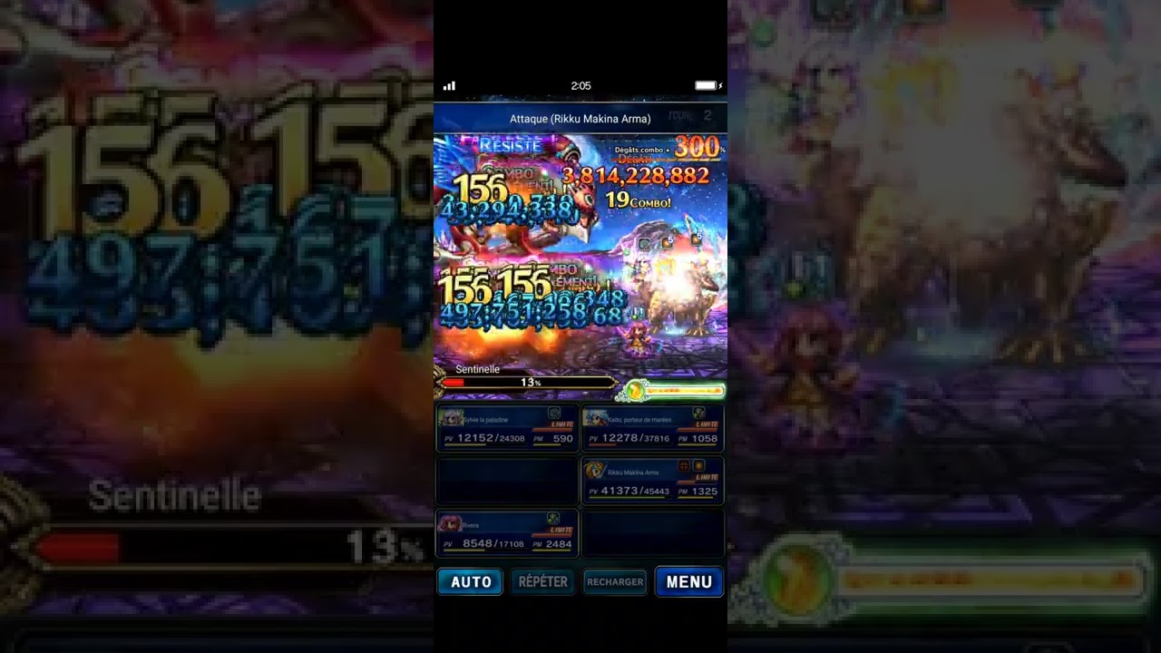 FFBE Rikku beats a robot in 1 turn