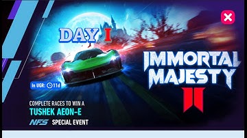 NFS No Limits | Tushek Aeon-E - Immortal Majesty II | NFSNL | 0 Gold Spent | Day 1 Dhampir