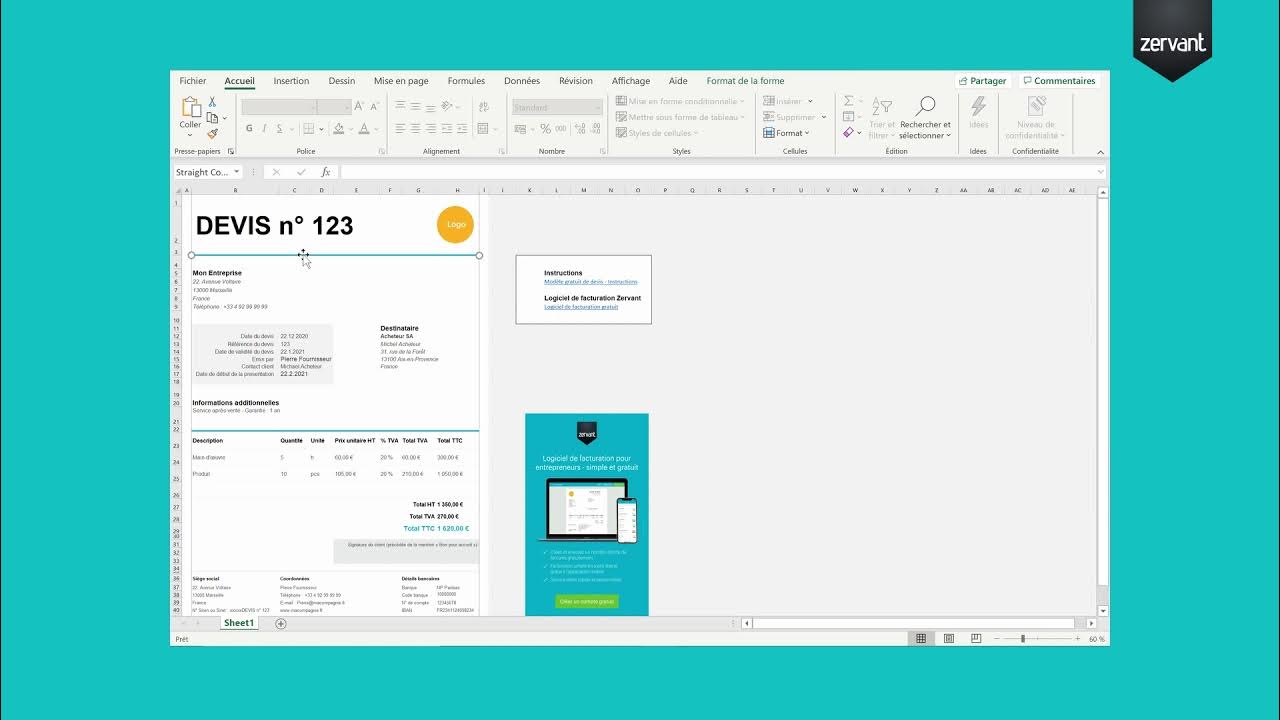 Comment faire un devis sur Excel ? Exemple de devis sur Excel YouTube