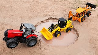 Mega RC Trucks RC Heavy Haulage RC Car Transport RC Traktor Volvo Lesu BL71 RC Wheel Loader Dozer!!