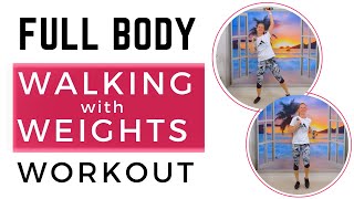 30-min Full Body Walking in Place with Light Weights for Weight Loss