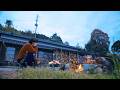 【Night Routine】Our Life in Rural Japan – Grilled Rice Balls with Donabe Rice by the Rice Fields.