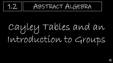 Abstract Algebra - 1.2 Cayley Tables and an Introduction to Groups